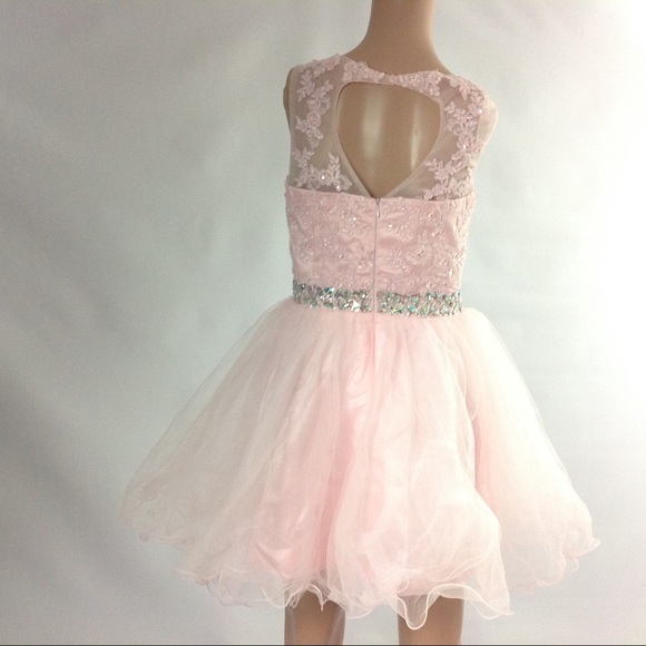 New Women's Tulle Dress Embellished Formal S Pink - Picture 2 of 4
